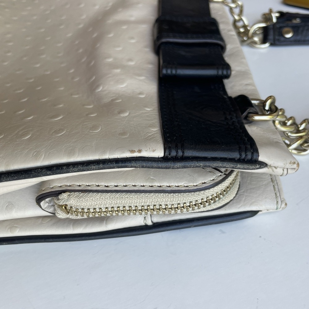 Kate Spade New York Darcy Road Trip Cream‎ Shoulder Satchel Bag Ostrich Embossed - Picture 14 of 16